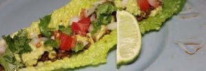 Paleo lettuce taco wraps with seasoned ground beef
